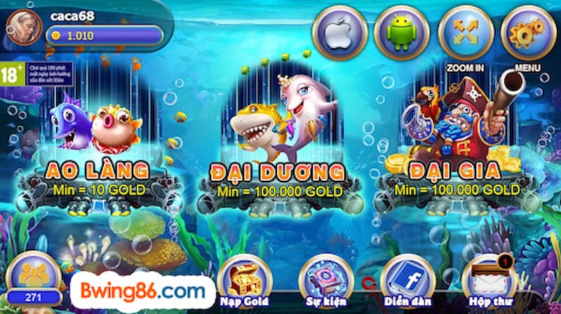 Đa dạng sảnh game bắn cá online